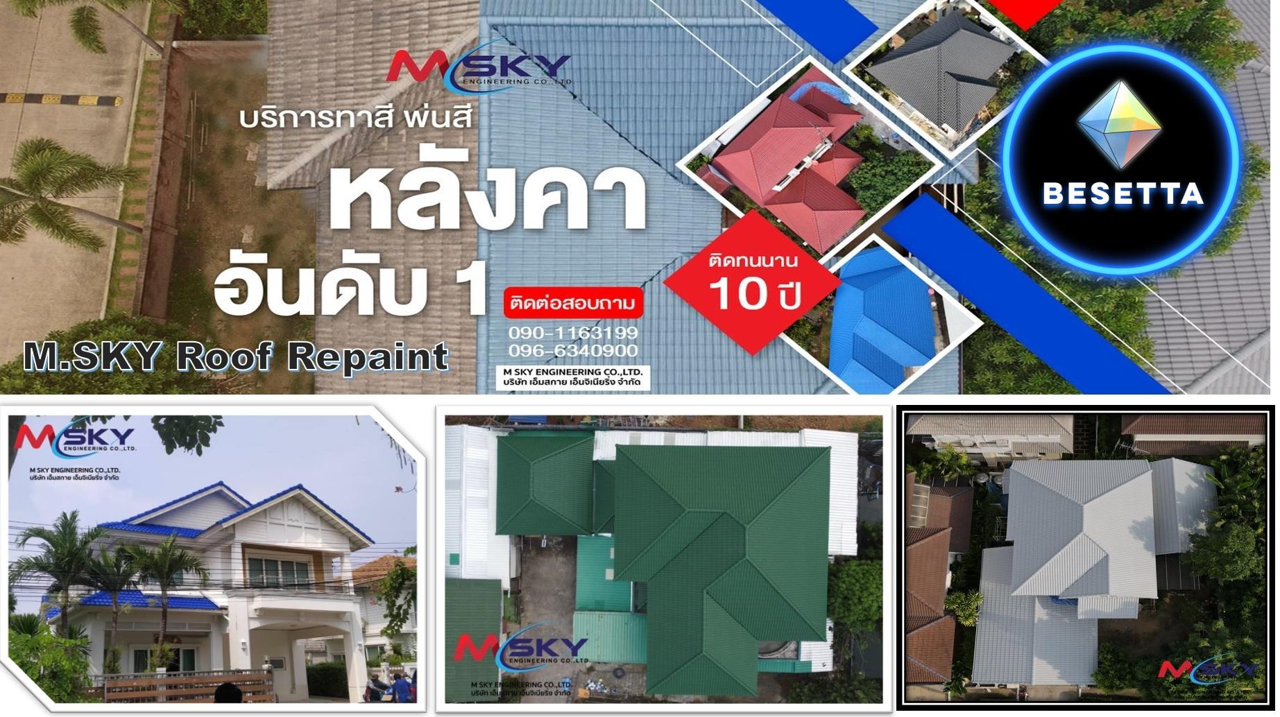 M.SKY Roof Repaint ทาสีหลังคา พ่นสีหลังคา อันดับ 1 ประสบการณ์สูง ราคาประหยัด